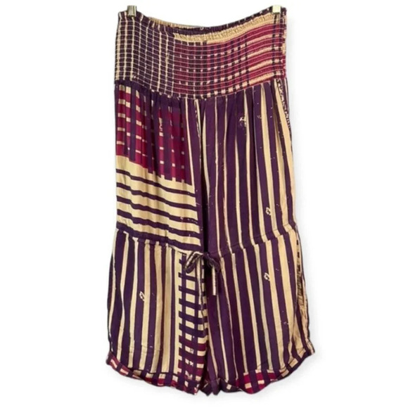 VANS Off The Wall Strapless Shorts Romper Smock Multicoloured Pattern Beachy M - Picture 2 of 11